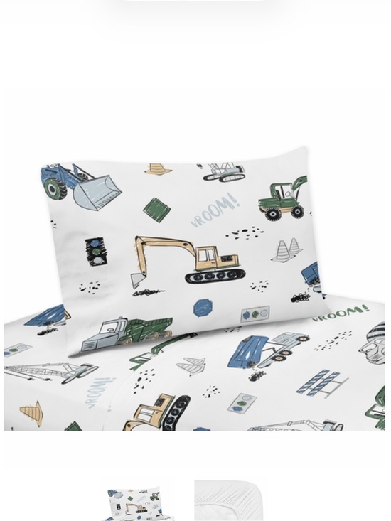 Sweet Jojo Designs Other - Sweet JoJo Designs Construction Truck Twin Sheet Set & window valances